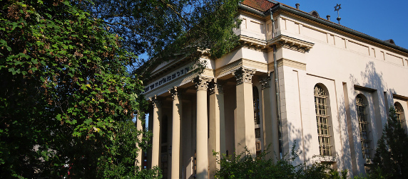 facade of the Baja synagogue, Hungary