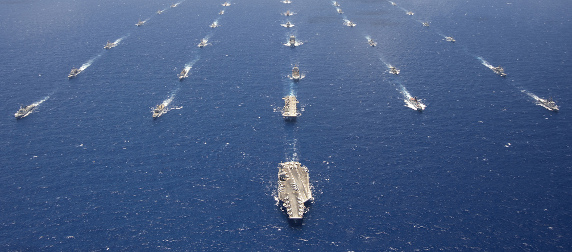 ships engaged in naval exercises