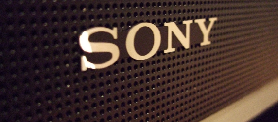 closeup of a Sony logo on a TV