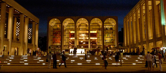 Lincoln Center exterior, night