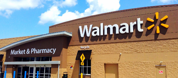 exterior of a Walmart store on a sunny day