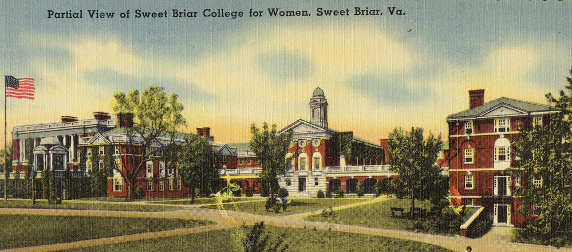 vintage post card image of Sweet Briar College