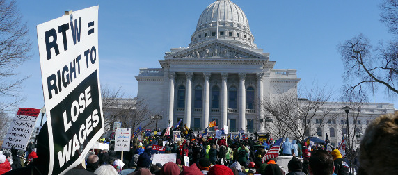 protest outside the Wisconsin State Capitol