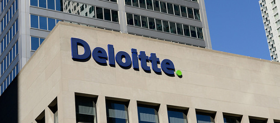 sign detail of Deloitte building in Toronto