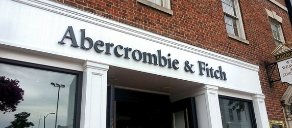 Abercrombie & Fitch storefront, red brick facade