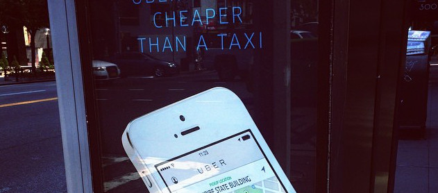 Uber street advertisement (detail)