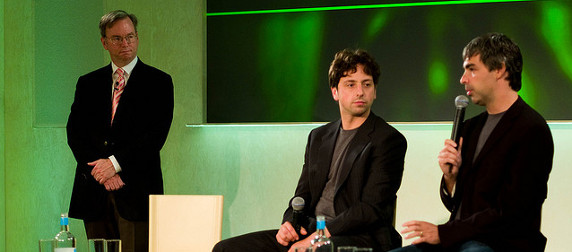 Eric Schmidt, Sergey Brin, and Larry Page