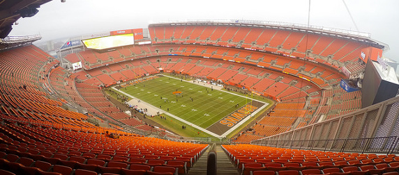 view of the interior of the Cleveland Browns' FirstEnergy Stadium