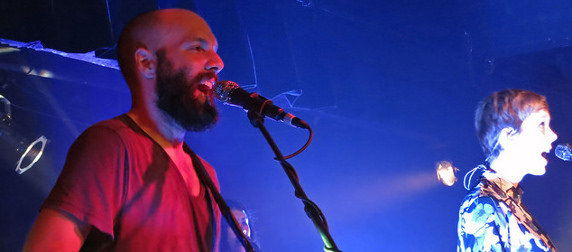 The band Pomplamoose performing a live show