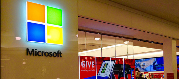 Microsoft retail location storefront