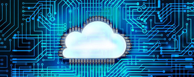 illustration of a cloud superimposed on a circuit board