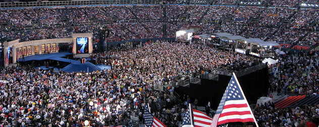 crowd shot of the 2008 Democratic National Convention