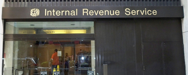 Exterior of the Internal Revenue Service office in midtown New York