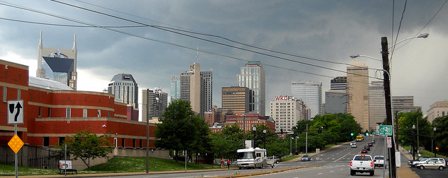 Nashville skyline under an undercast sky