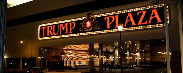 Illuminated sign for Trump Plaza entrance