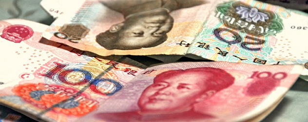 close-up of paper Chinese currency