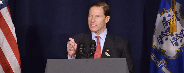 Richard Blumenthal speaking at a podium