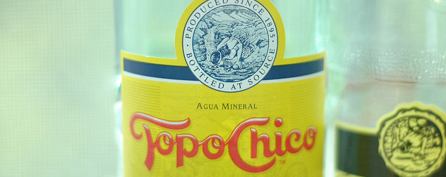 detail of a Topo Chico label