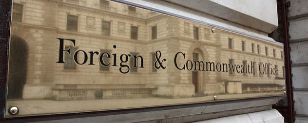 outdoor sign that reads Foreign and Commonwealth Office