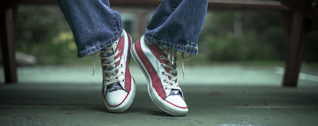 American flag-themed lowtop Converse All-Stars