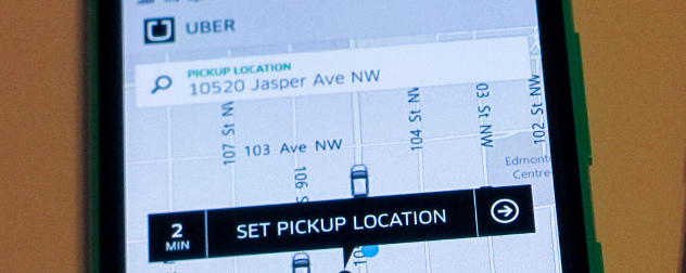 detail of an Uber request in the app