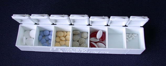 filled and open pill box