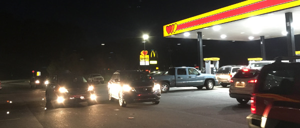 line for gas at Love's