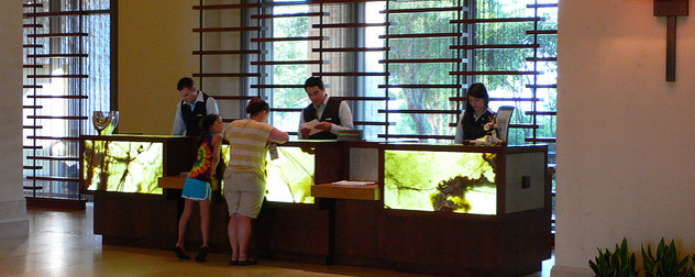 reception desk at JW Marriott San Antonio Hill Country Resort