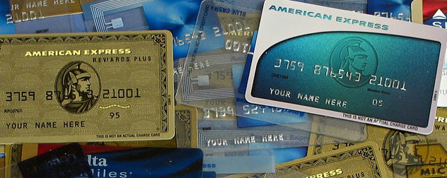 pile of promotional American Express cards