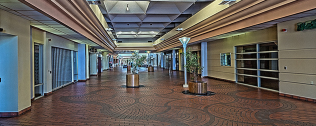 empty mall corridor