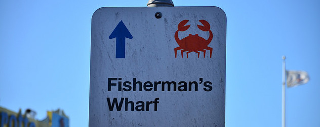 sign indicating the direction of Fisherman's Wharf, San Francisco