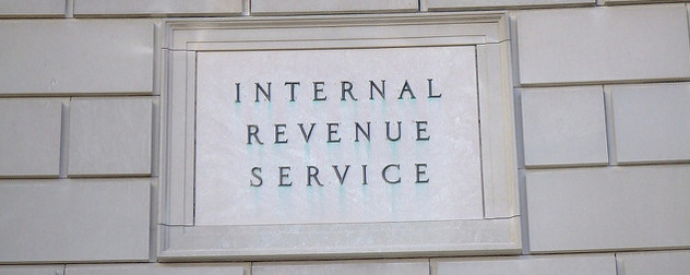 stone sign reading 'Internal Revenue Service'