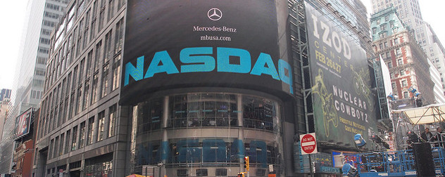 NASDAQ sign in Times Square, New York City