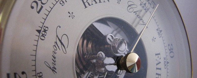 detail of analog barometer