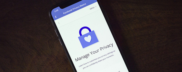 Facebook phone app displaying 'Manage Your Privacy'