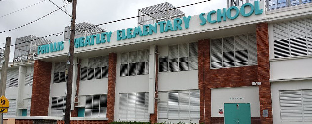 front of Phillis Wheatley Elementary School in Miami