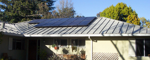 solar panels on the roof of a private home