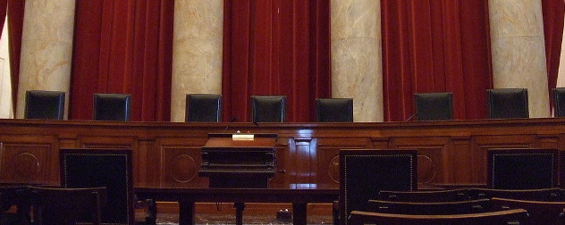 empty interior of the U.S. Supreme Court