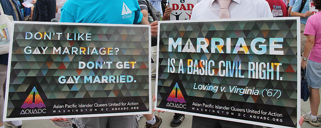 signs in support of marriage equality