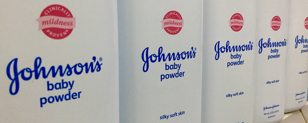 detail view of a row of Johnson's Baby Powder shakers