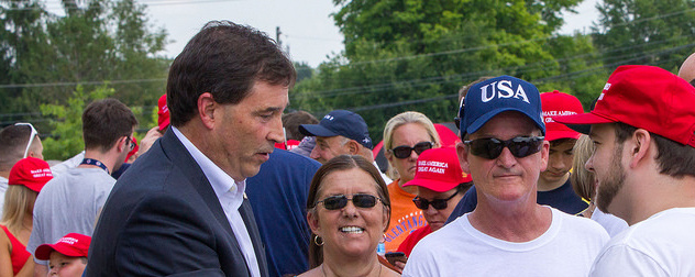 Republican candidate Troy Balderson with crowd