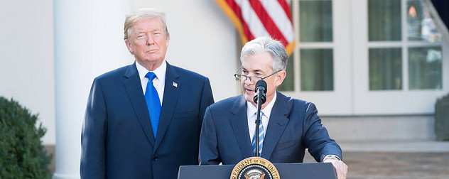 Donald Trump and Jerome Powell at the White House