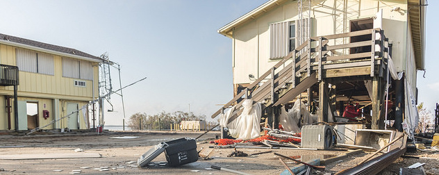 hurricane-damaged buildings in Everglades National Park