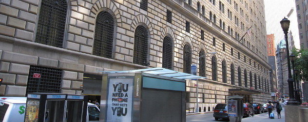 Federal Reserve Bank of New York facade on 33 Liberty Street
