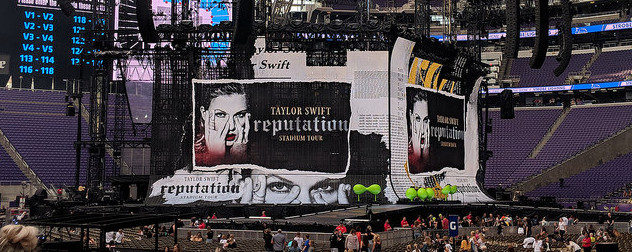 stage setup for Taylor Swift's 'Reputation' tour stop in Minneapolis, Minnesota