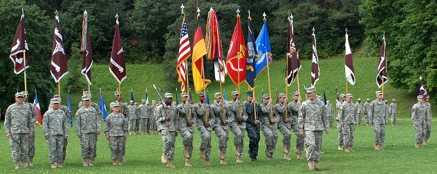 outdoor exercises by U.S. color guard detachment