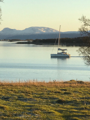 sailboat on the fijord at Tromso