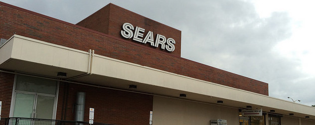 Sears store seen against a cloudy sky