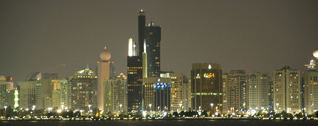Abu Dhabi skyline at night