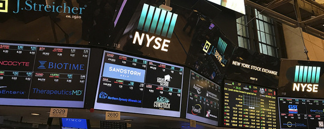 monitors inside the New York Stock Exchange